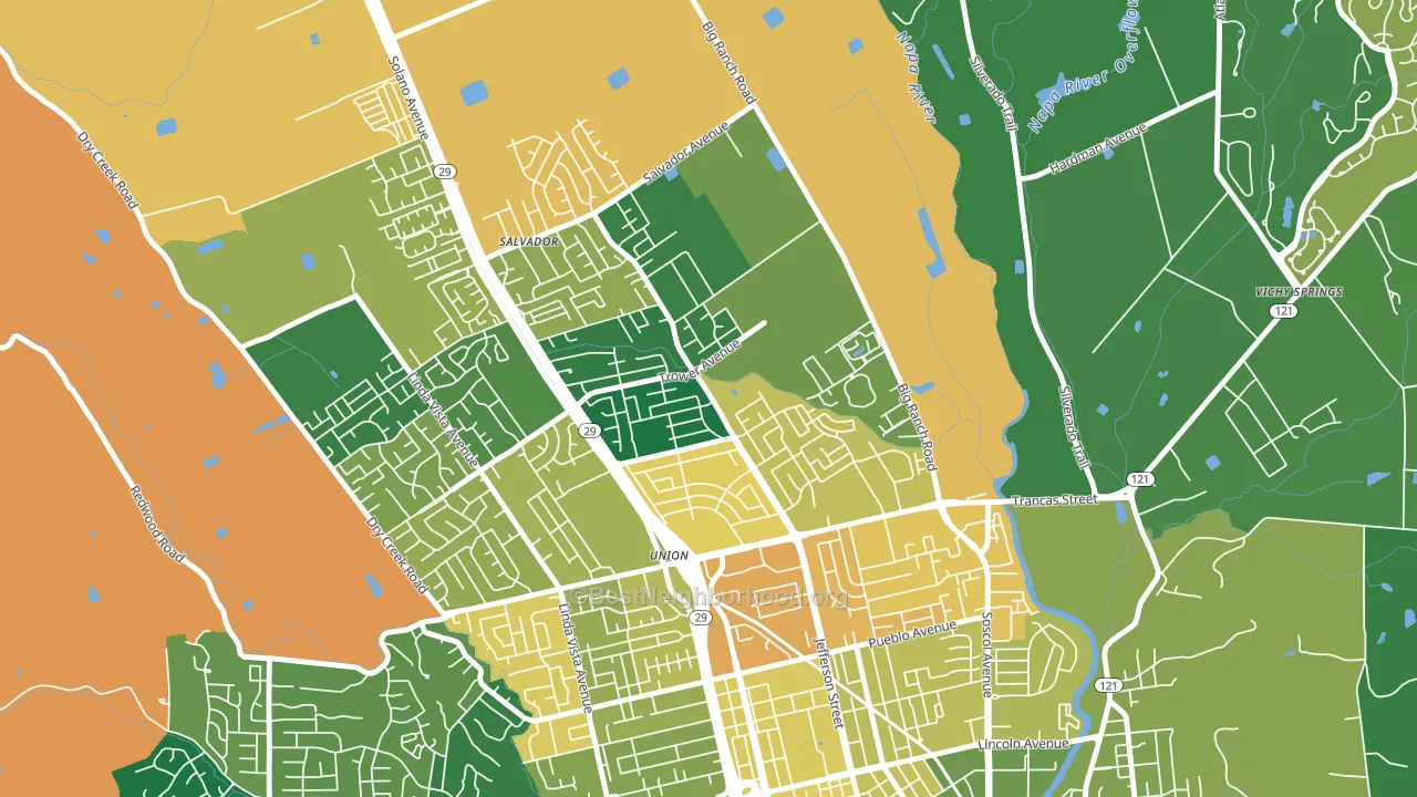 Vintage, Napa, CA block-group voter-turnout map