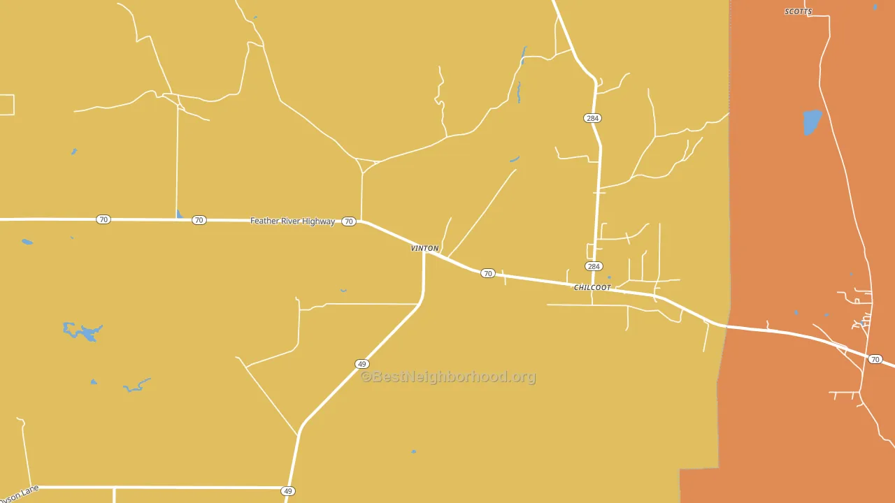 Vinton, CA block-group voter-turnout map