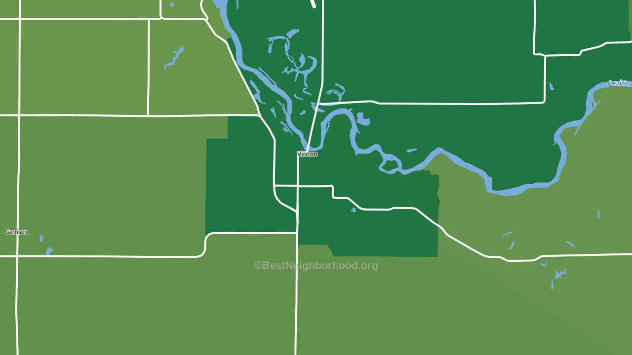 Vinton, IA block-group voter-turnout map