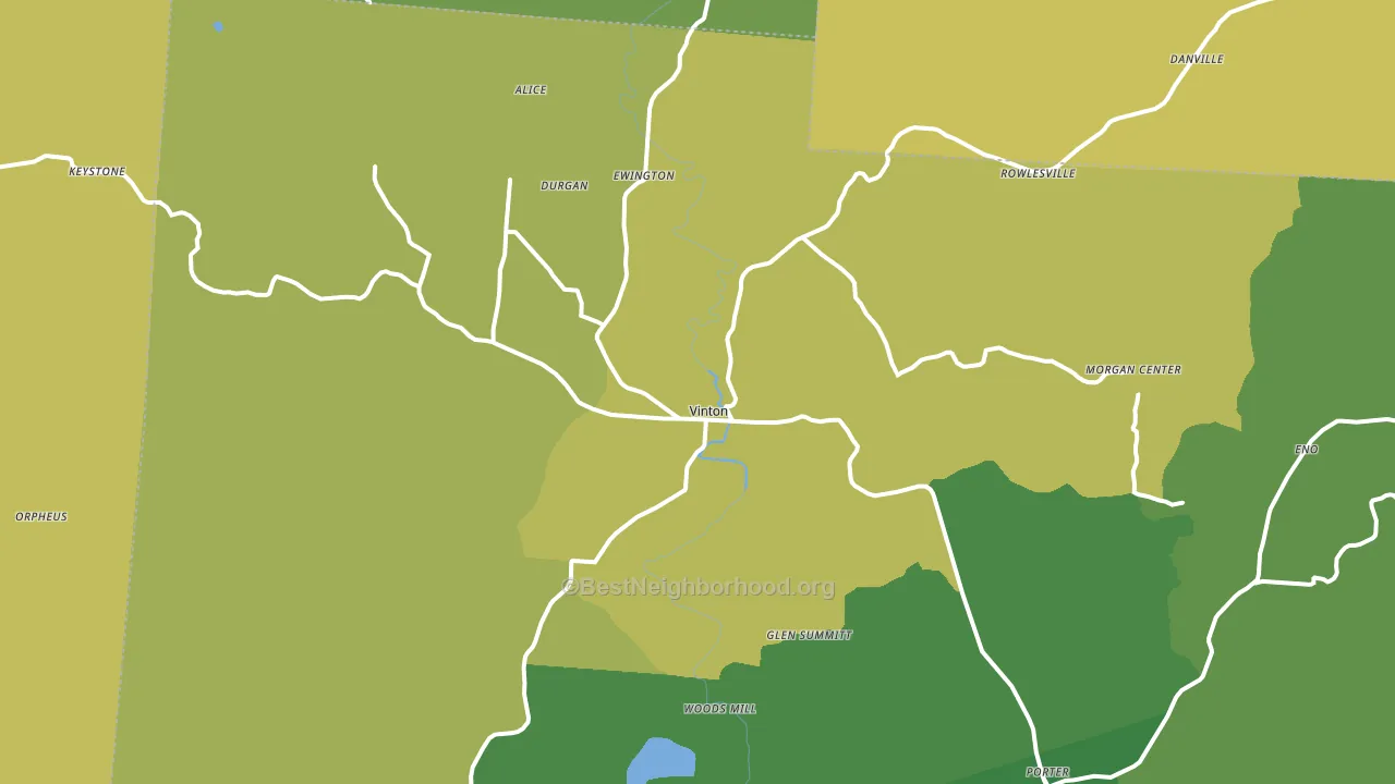 Vinton, OH block-group voter-turnout map