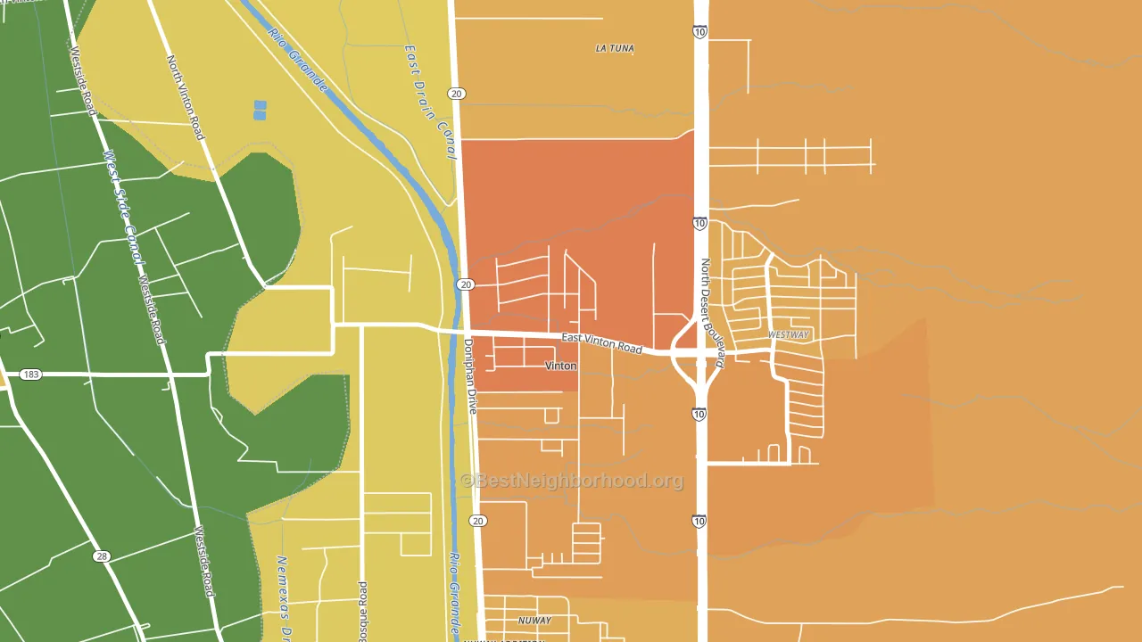 Vinton, TX block-group voter-turnout map