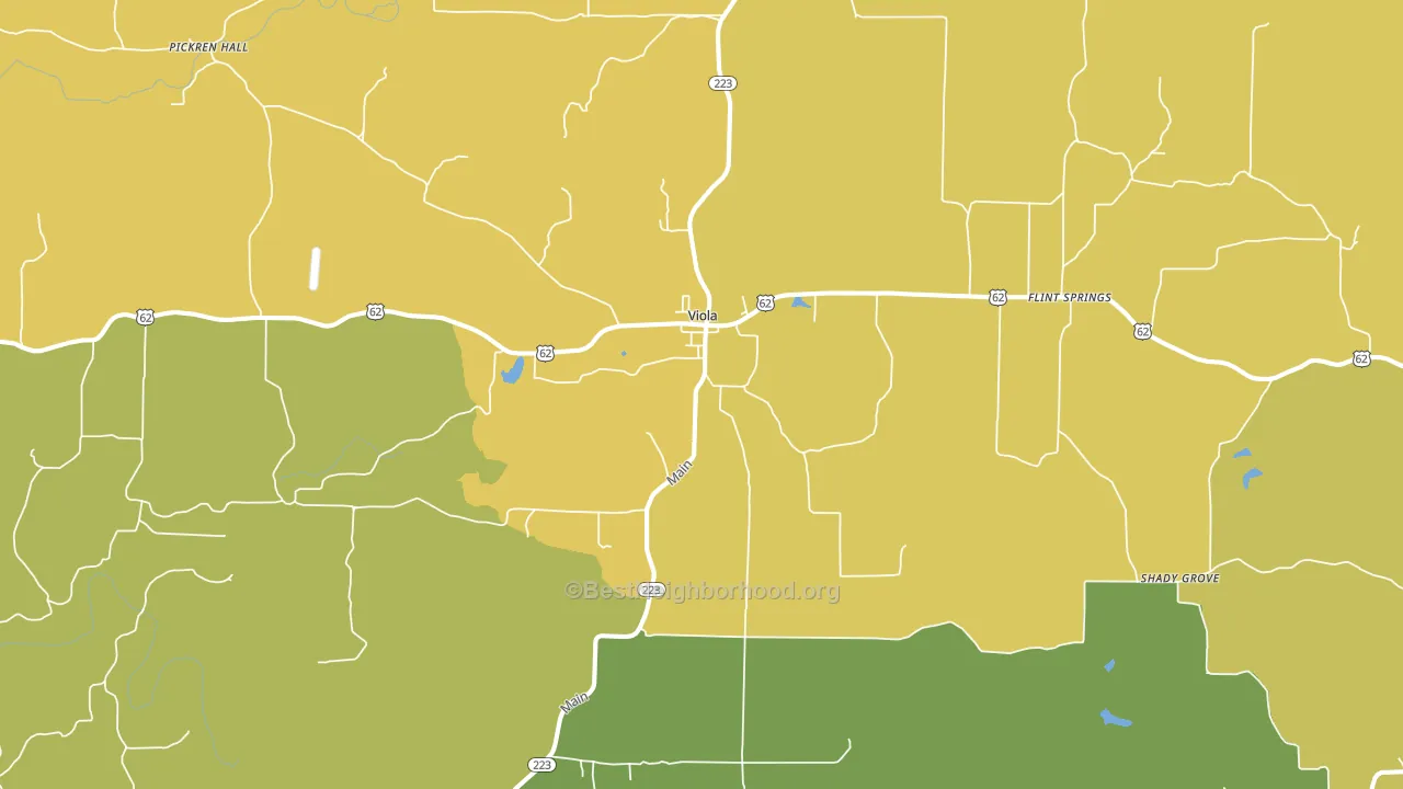 Viola, AR block-group voter-turnout map