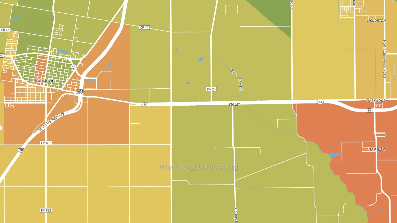 Violet, TX block-group voter-turnout map