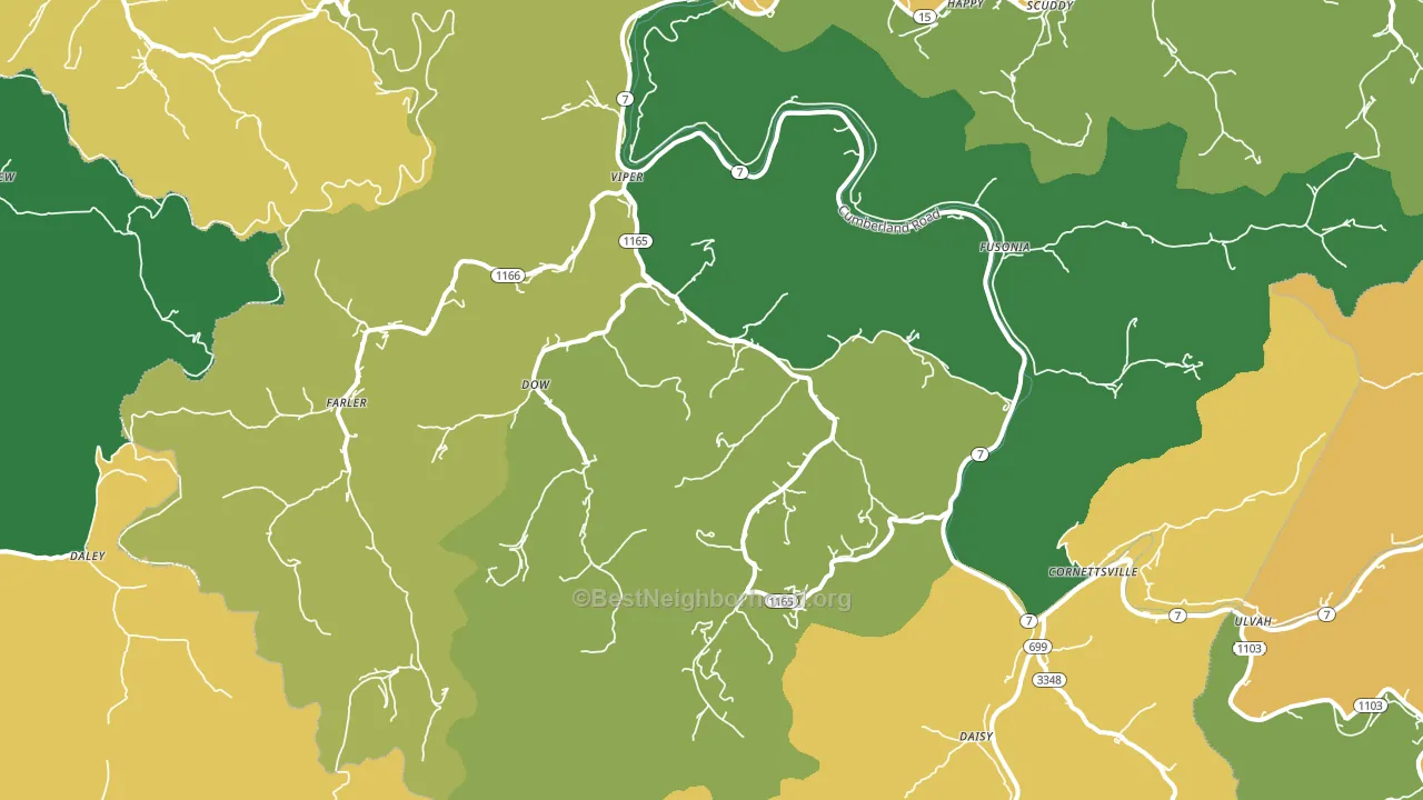 Viper, KY block-group voter-turnout map