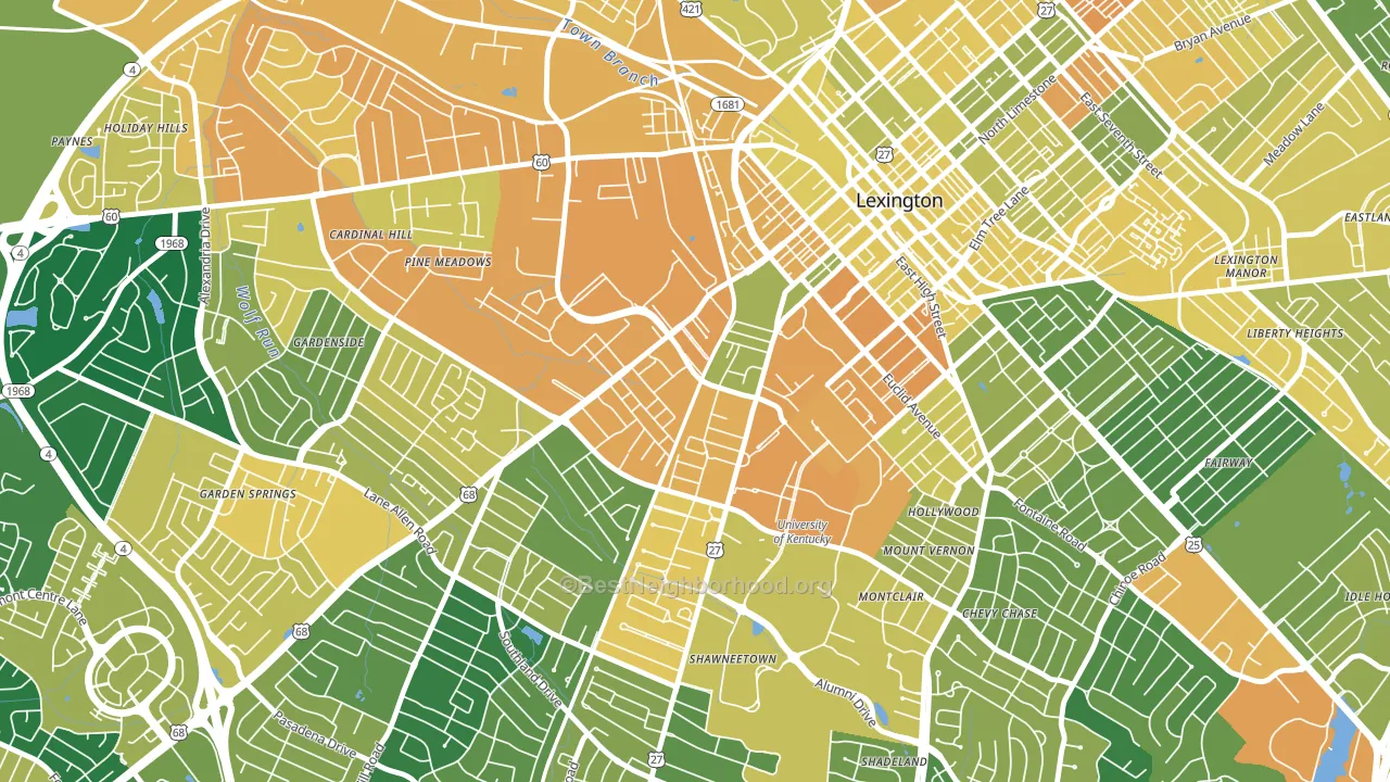 Virginia Ave, Lexington, KY block-group voter-turnout map