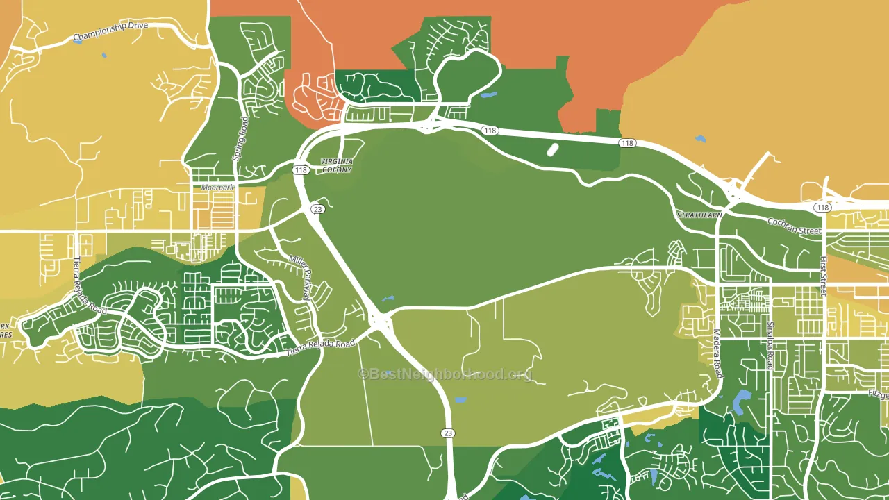 Virginia Colony, CA block-group voter-turnout map
