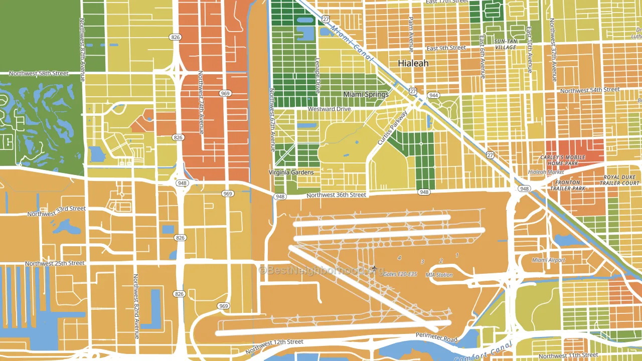 Virginia Gardens, FL block-group voter-turnout map