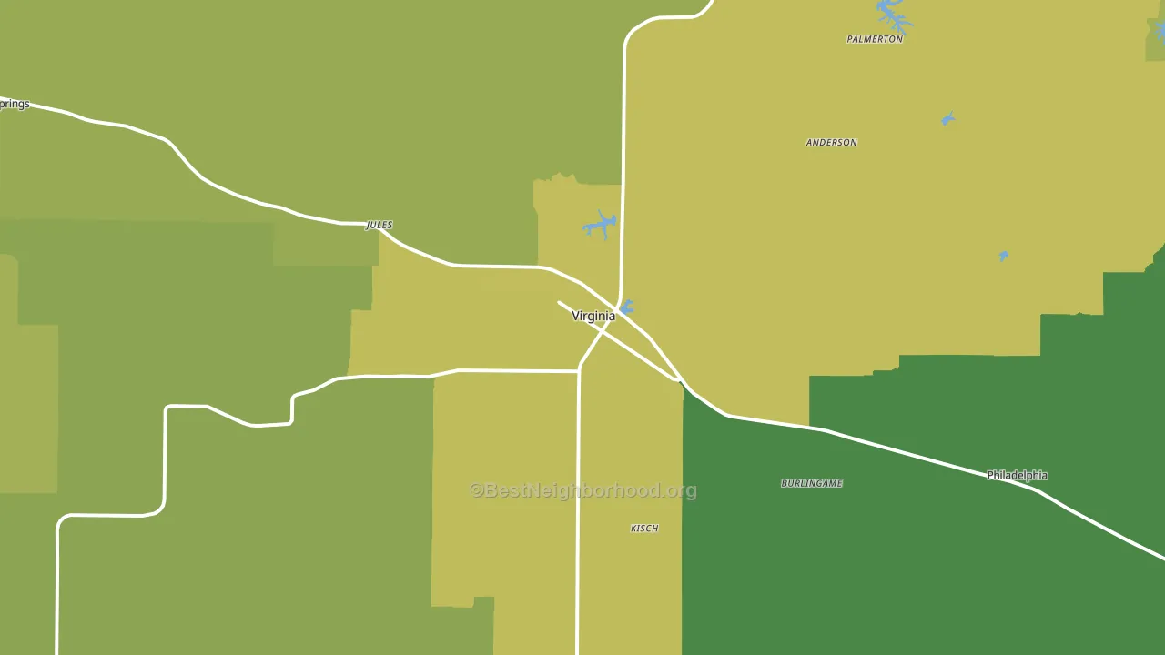 Virginia, IL block-group voter-turnout map