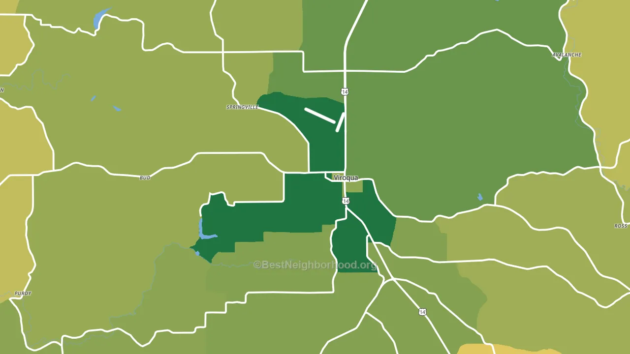 Viroqua, WI block-group voter-turnout map