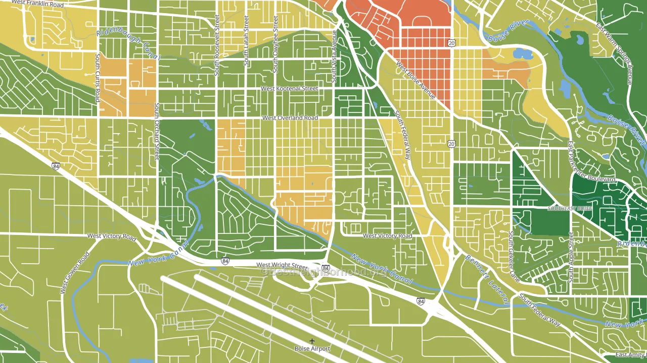 Vista, Boise, ID block-group voter-turnout map