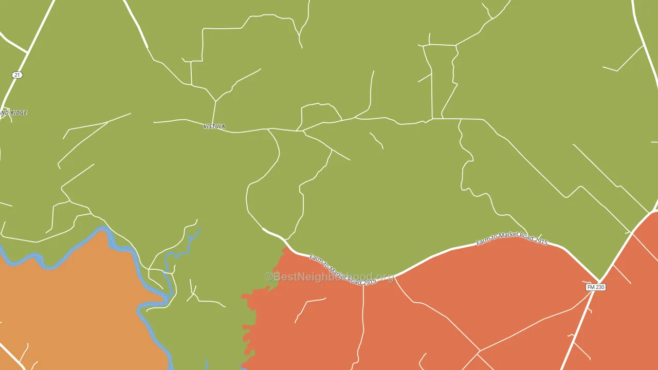 Vistula, TX block-group voter-turnout map