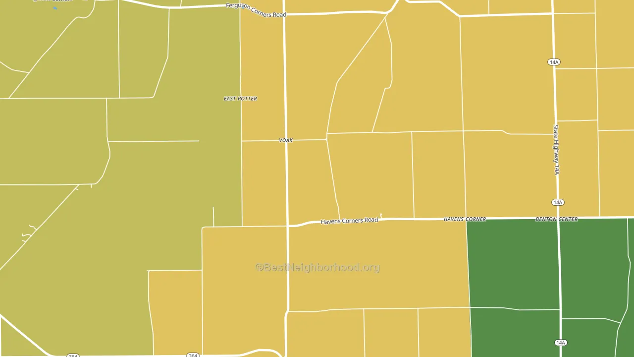 Voak, NY block-group voter-turnout map