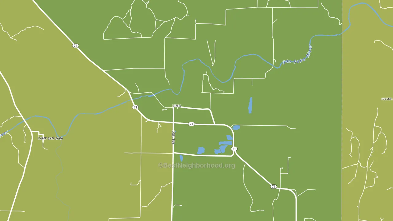 Voca, TX block-group voter-turnout map