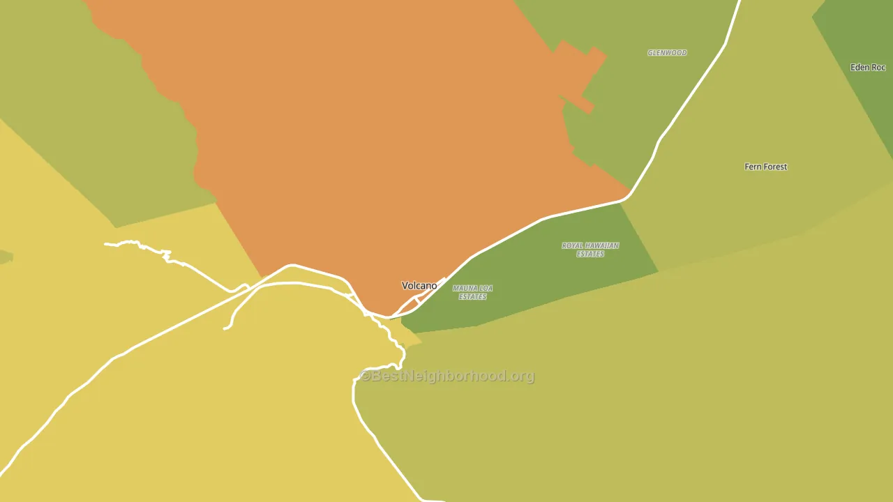 Volcano, HI block-group voter-turnout map