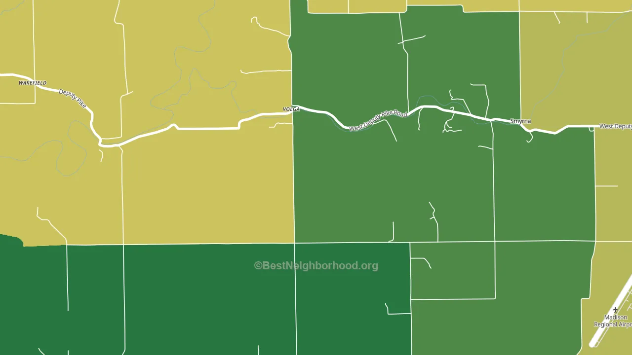 Volga, IN block-group voter-turnout map