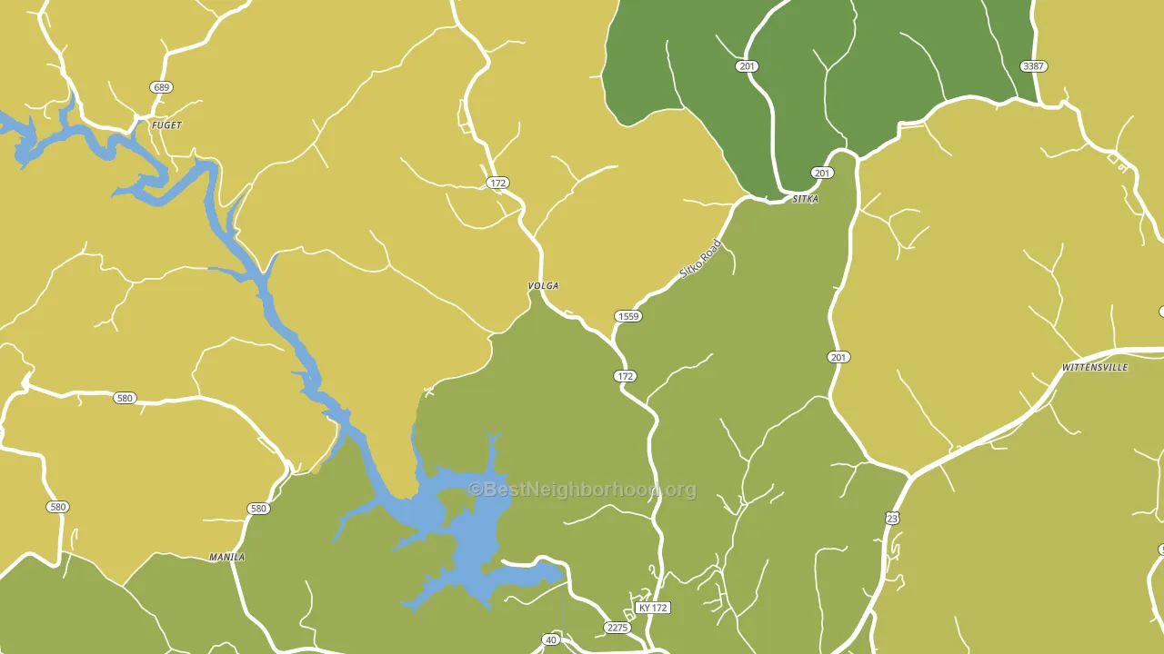 Volga, KY block-group voter-turnout map
