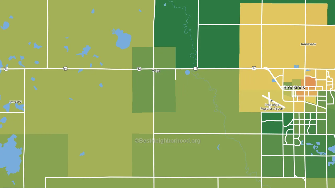 Volga, SD block-group voter-turnout map