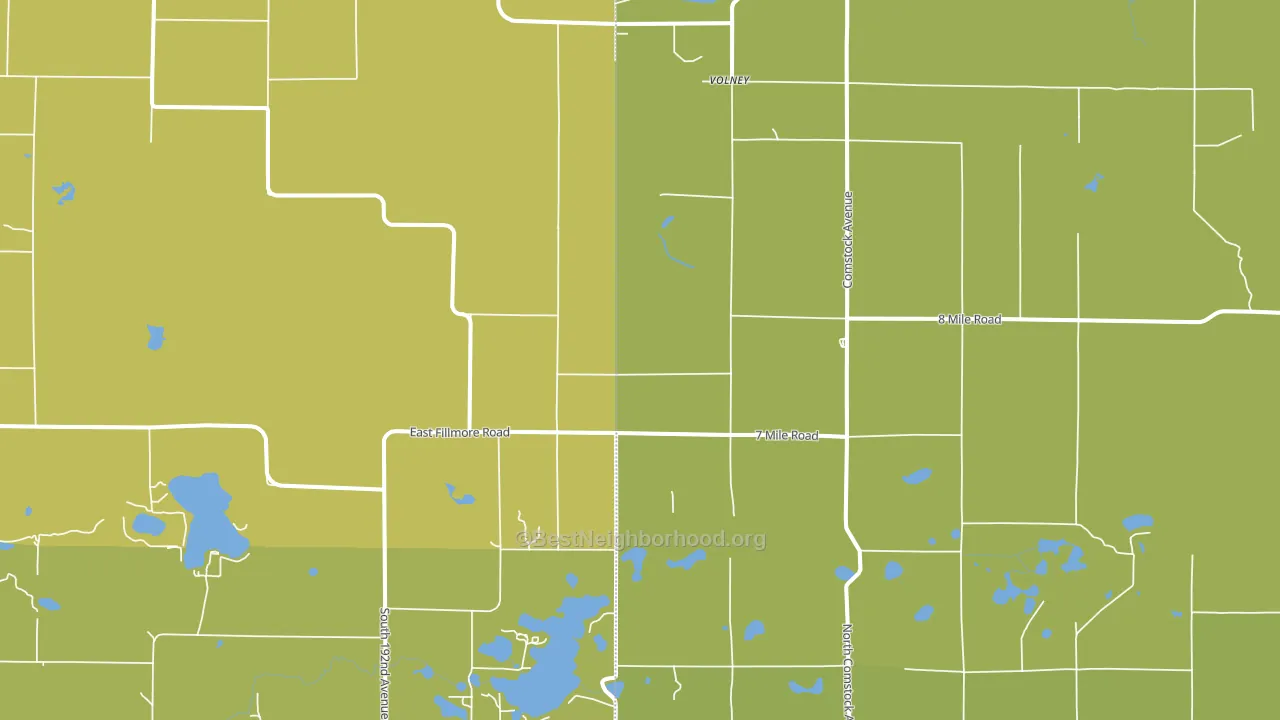 Volney, MI block-group voter-turnout map