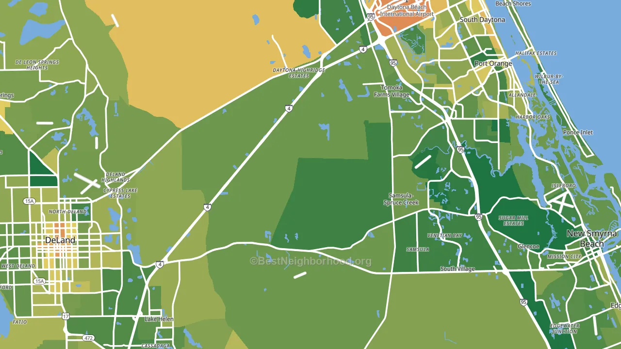 Volusia County, FL block-group voter-turnout map