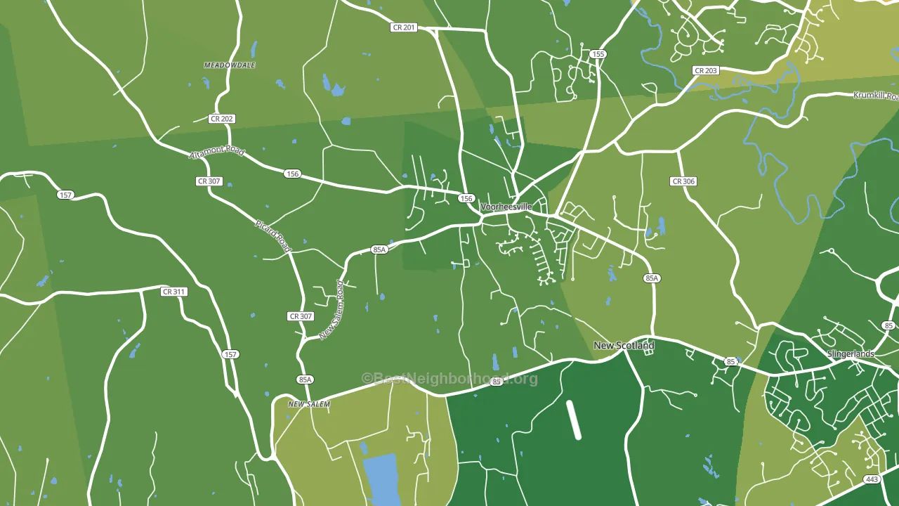 Voorheesville, NY block-group voter-turnout map