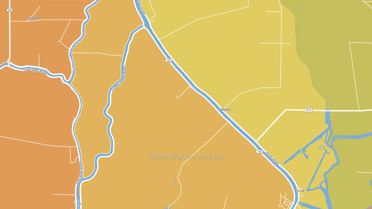 Vorden, CA block-group voter-turnout map