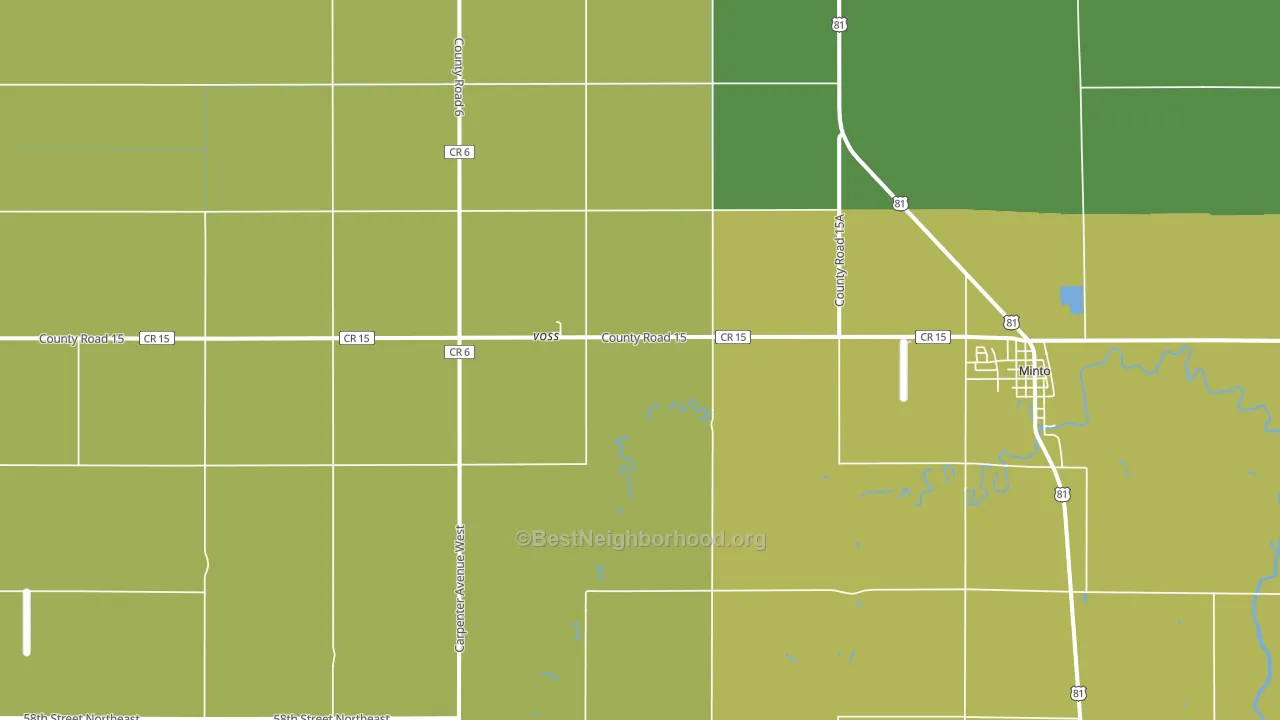 Voss, ND block-group voter-turnout map