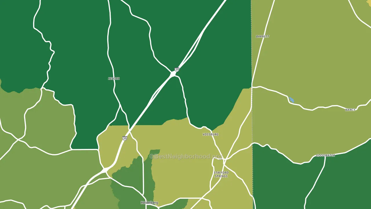 Vossburg, MS block-group voter-turnout map