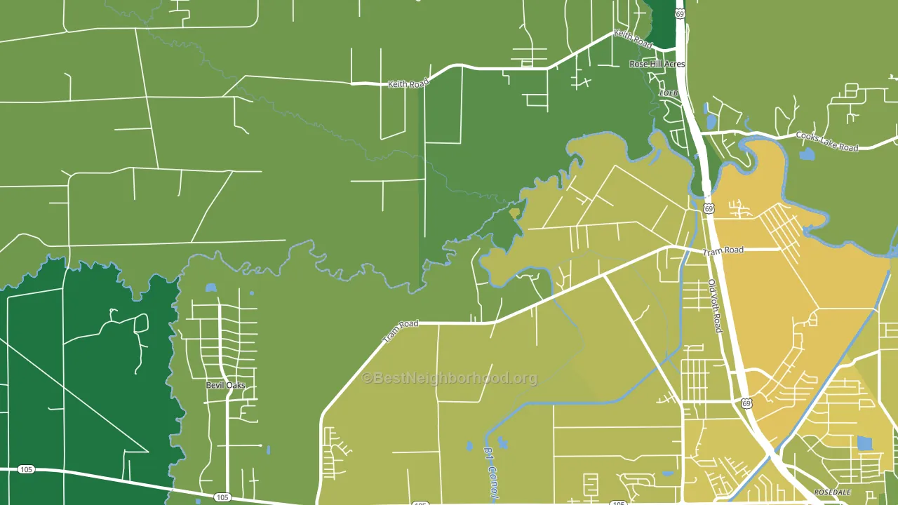 Voth, TX block-group voter-turnout map