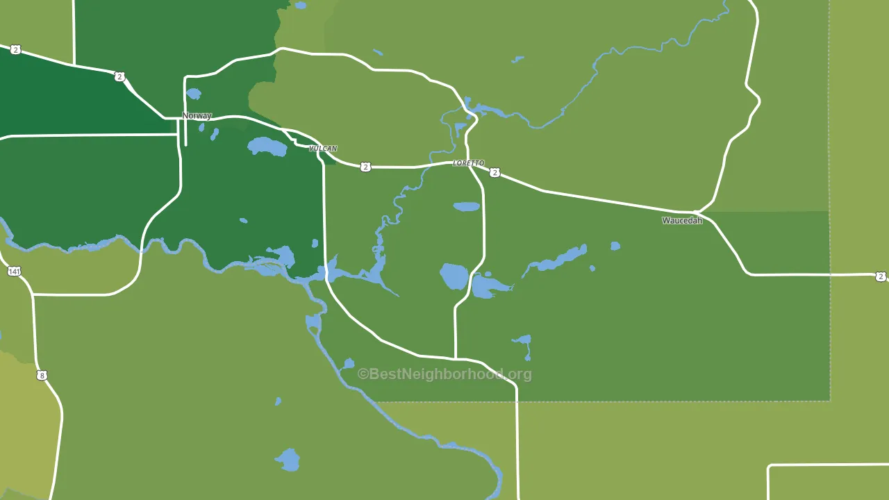 Vulcan, MI block-group voter-turnout map