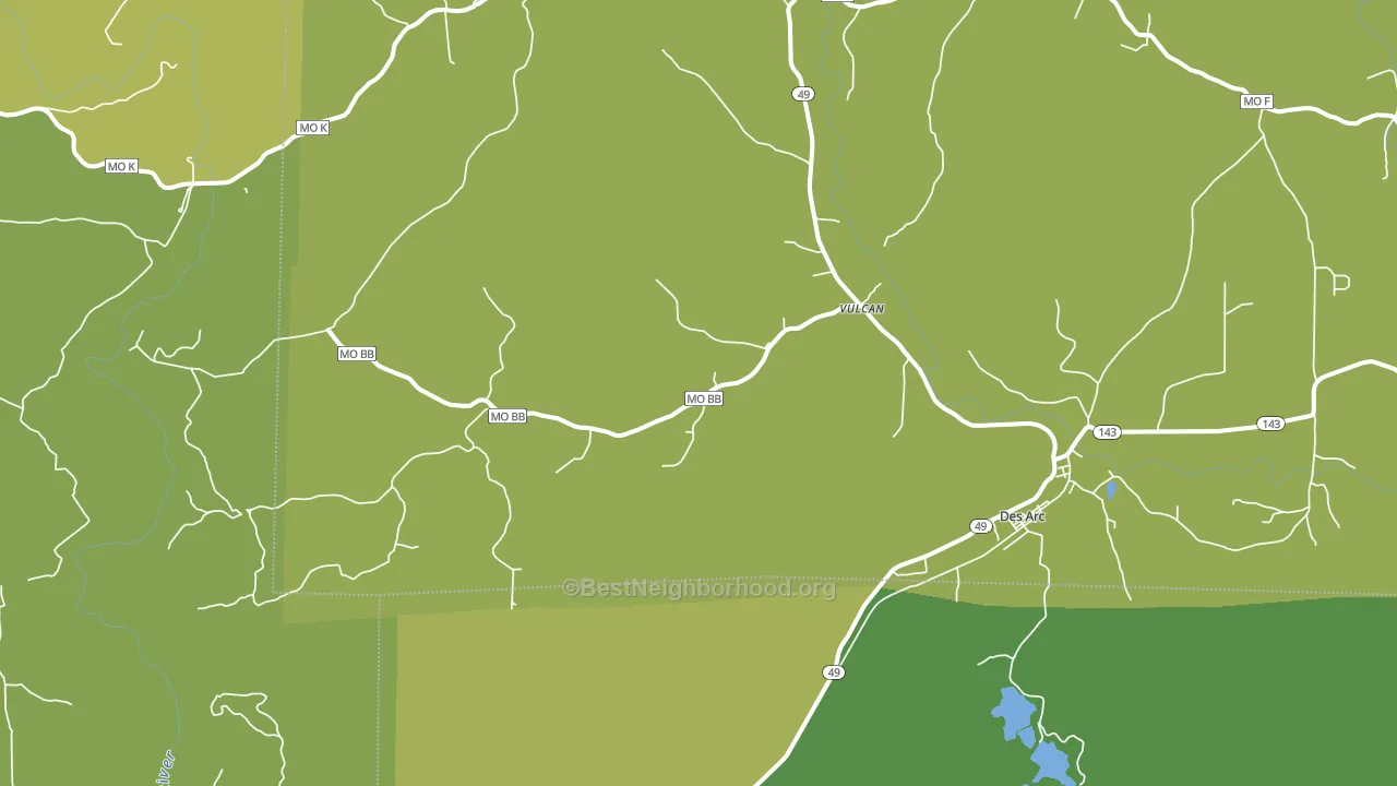 Vulcan, MO block-group voter-turnout map