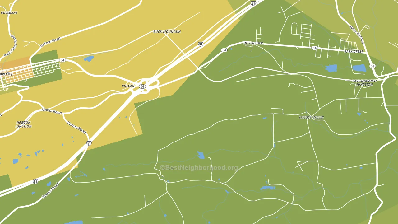 Vulcan, PA block-group voter-turnout map