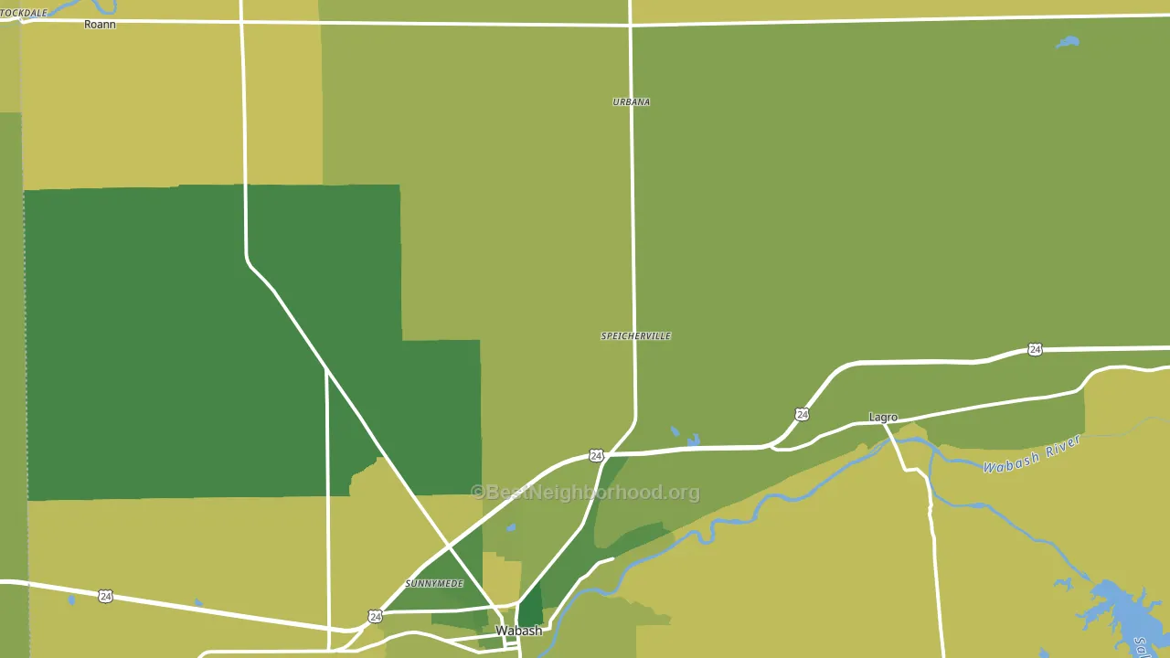 Wabash County, IN block-group voter-turnout map