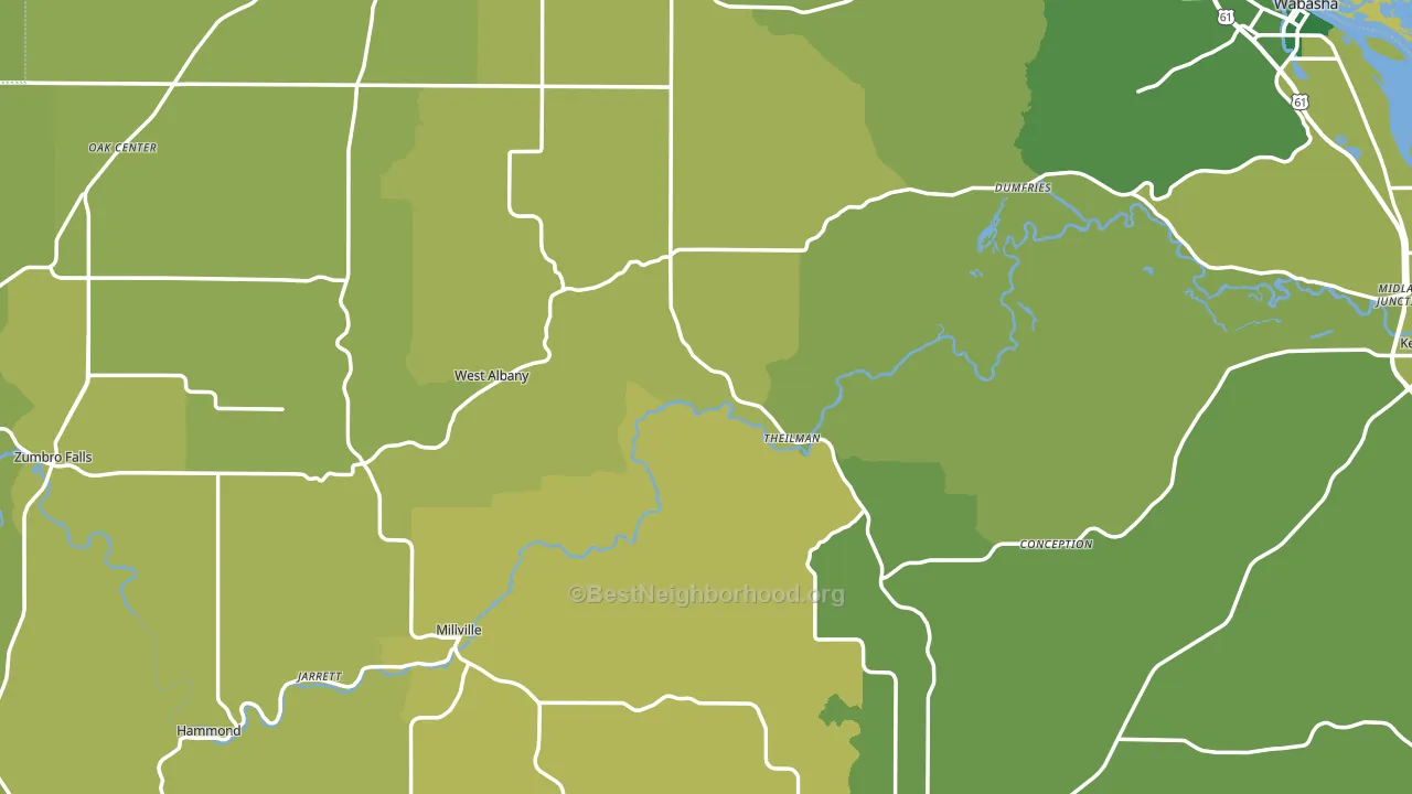 Wabasha County, MN block-group voter-turnout map
