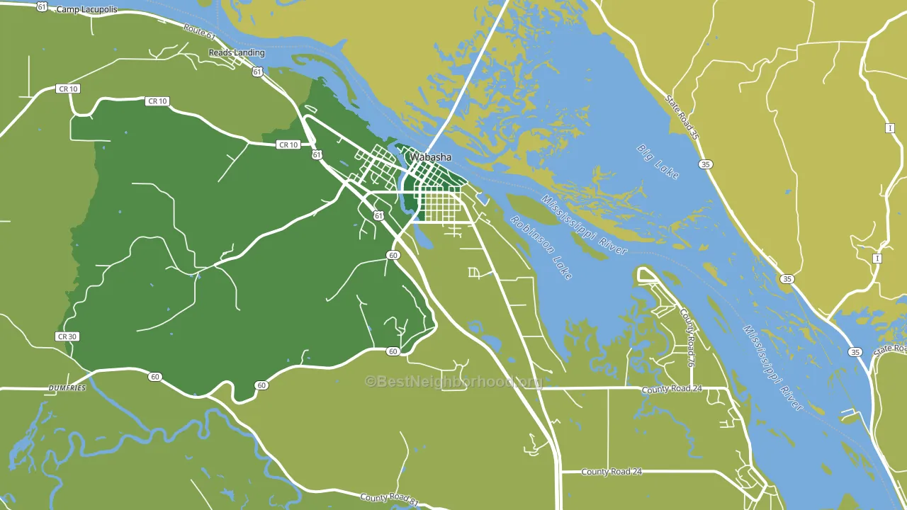 Wabasha, MN block-group voter-turnout map