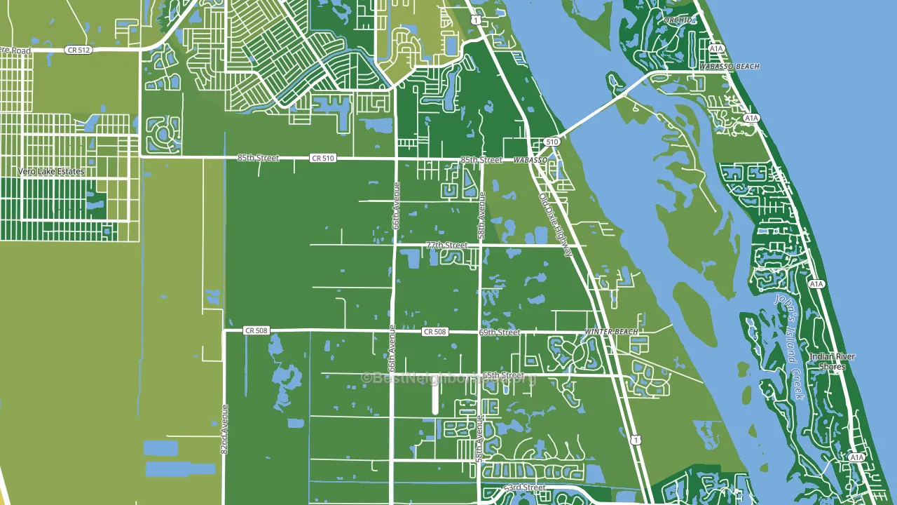 Wabasso, FL block-group voter-turnout map