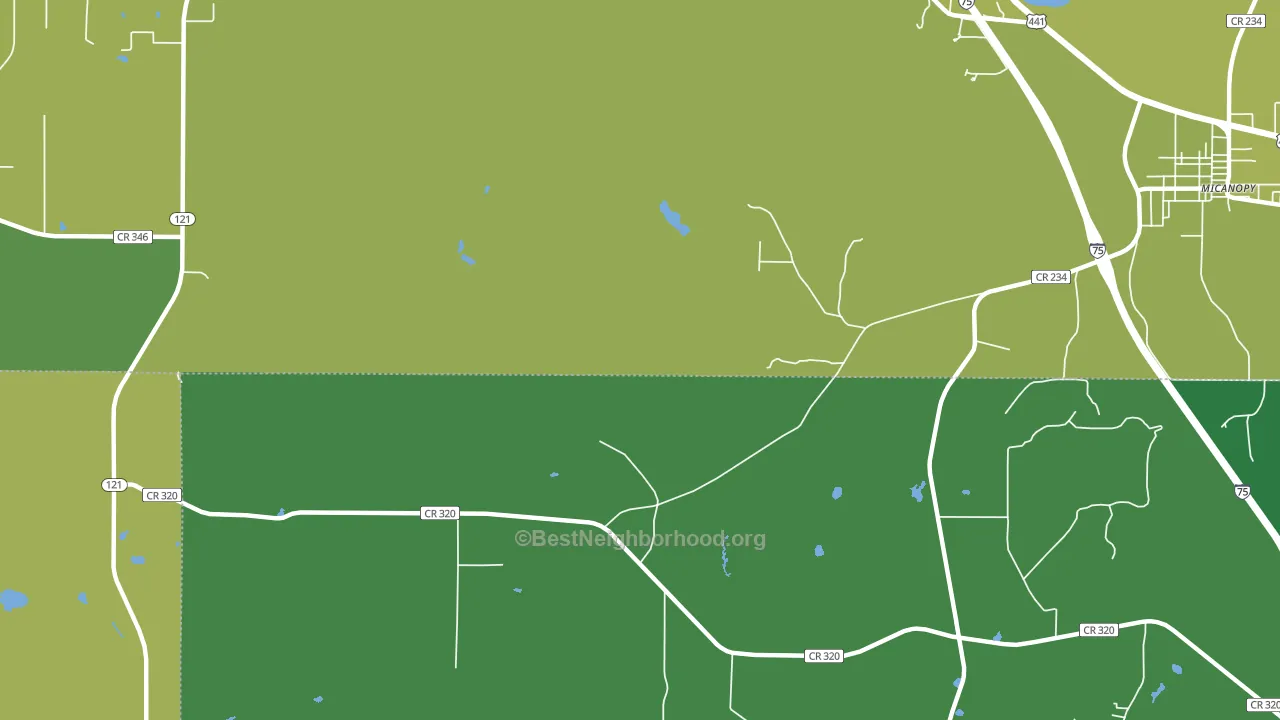 Wacahoota, FL block-group voter-turnout map