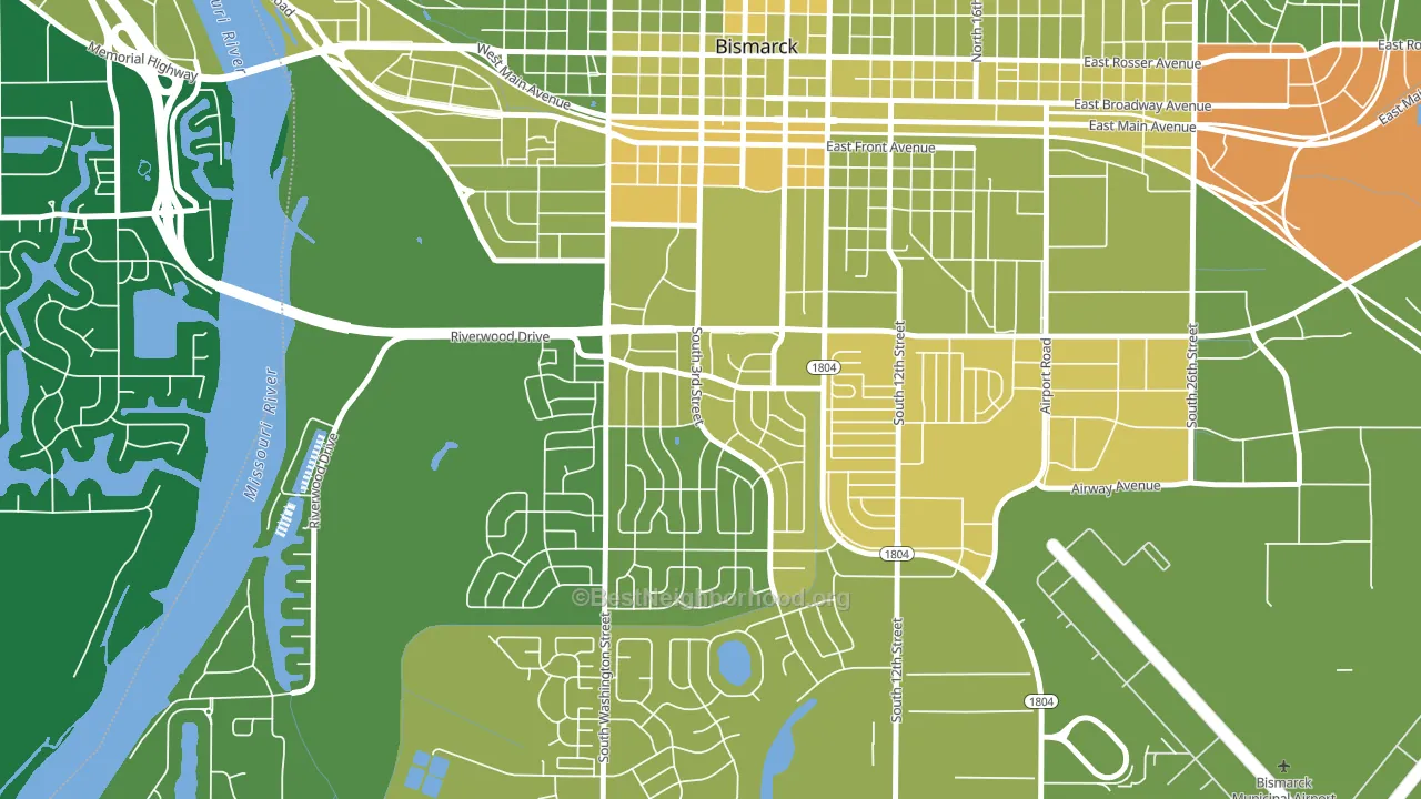 Wachter's, Bismarck, ND block-group voter-turnout map