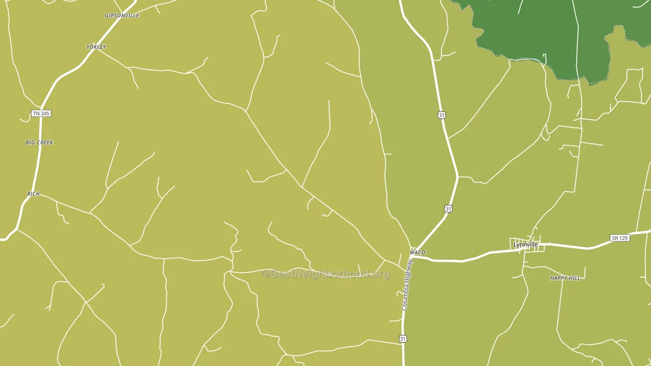 Waco, TN block-group voter-turnout map