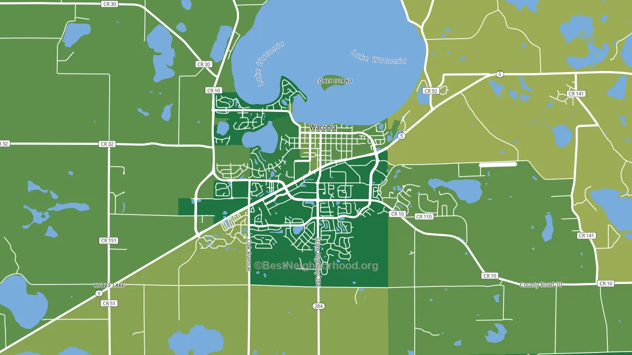 Waconia, MN block-group voter-turnout map