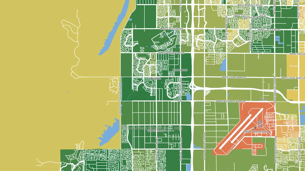 Waddell, AZ block-group voter-turnout map