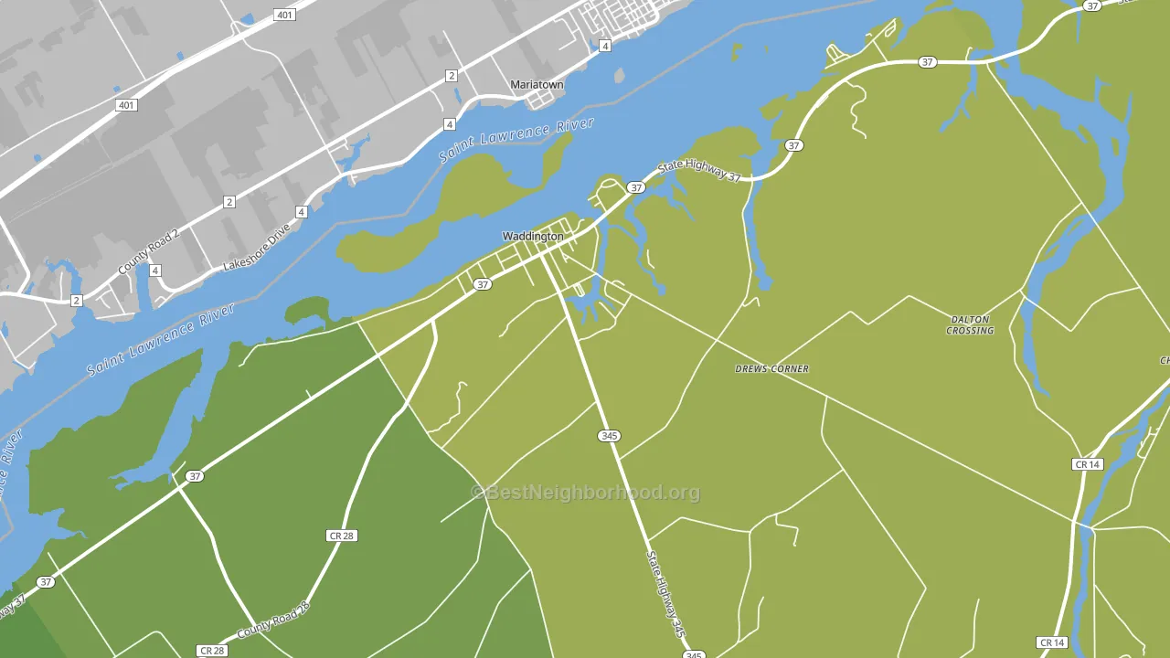 Waddington, NY block-group voter-turnout map