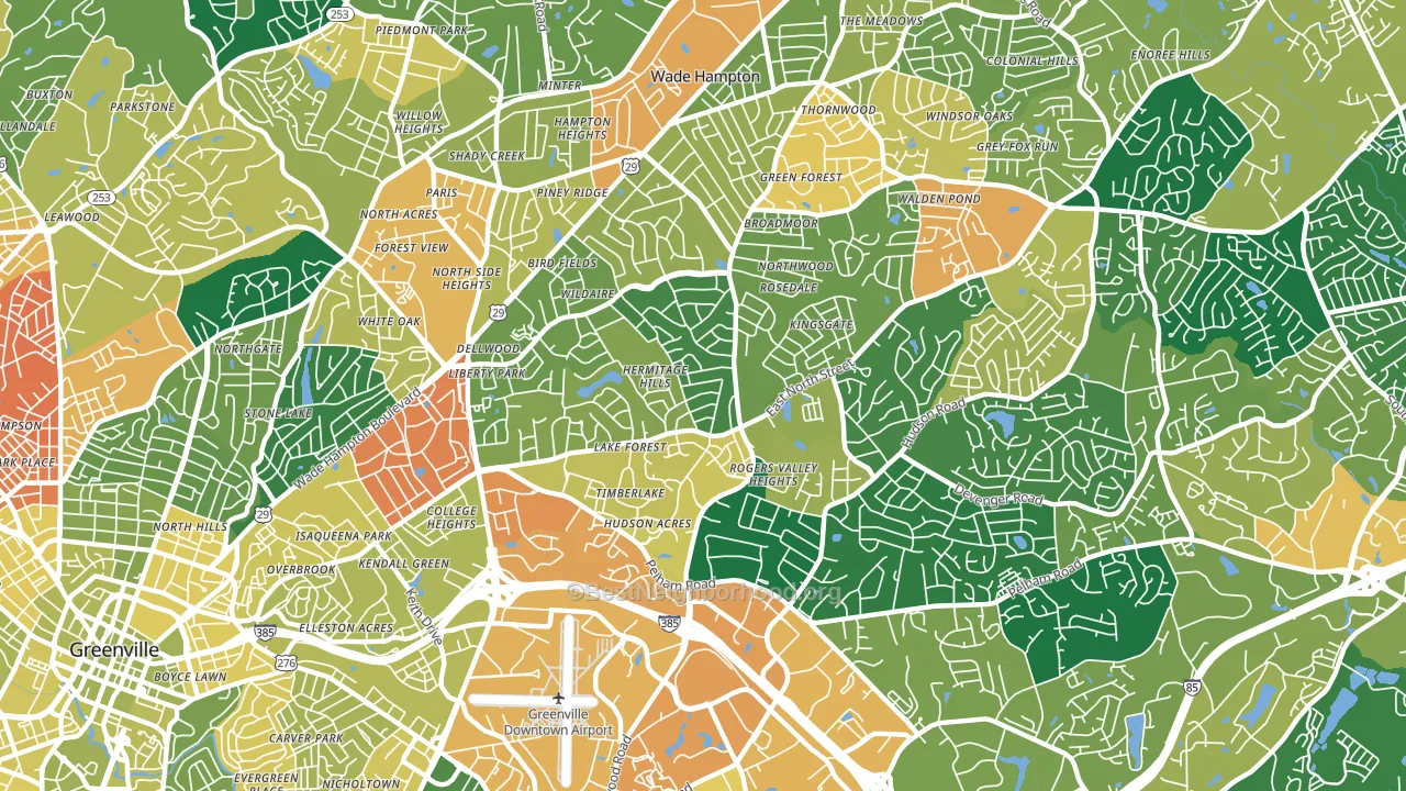 Wade Hampton, SC block-group voter-turnout map