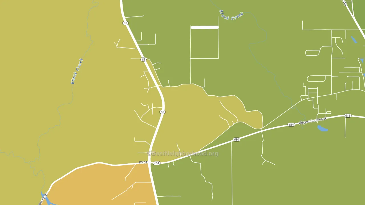 Wade, MS block-group voter-turnout map