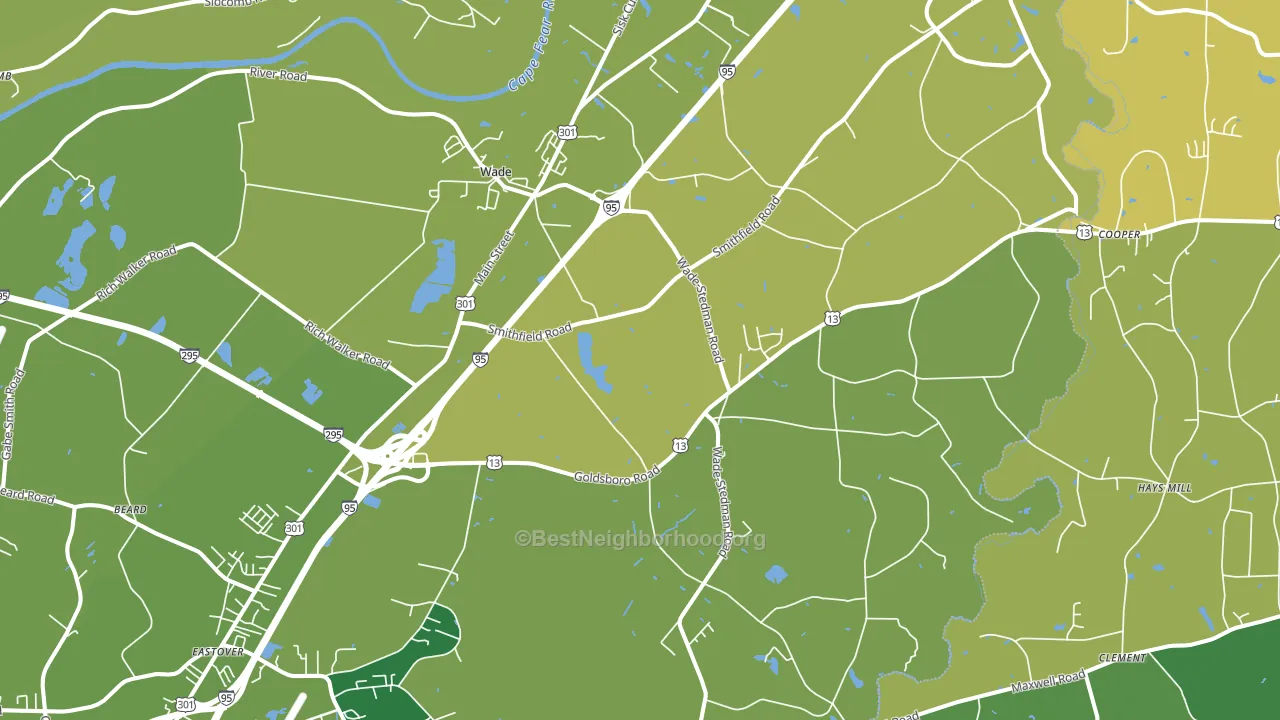 Wade, NC block-group voter-turnout map