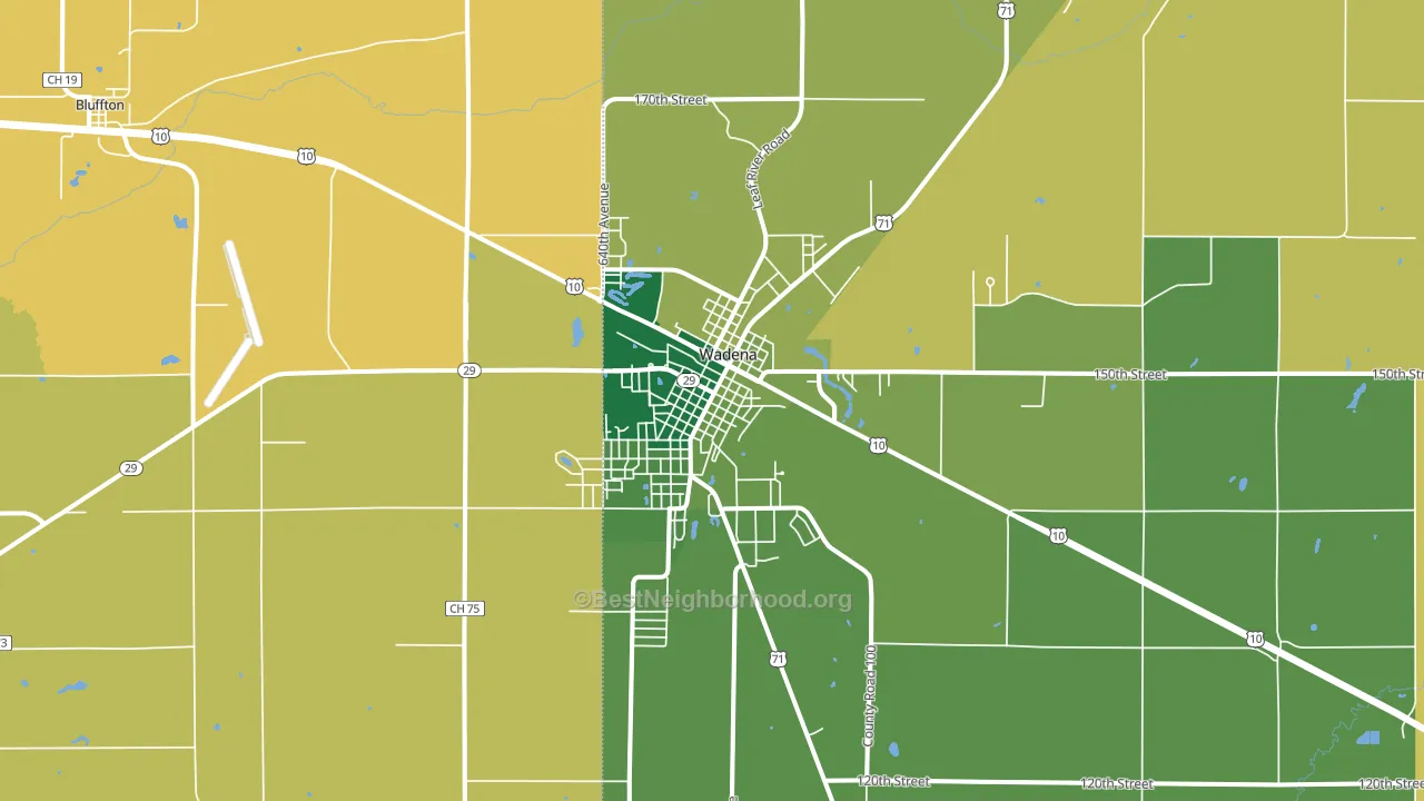 Wadena, MN block-group voter-turnout map