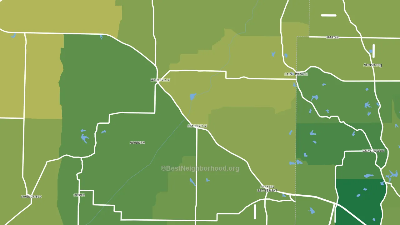 Wadesville, IN block-group voter-turnout map