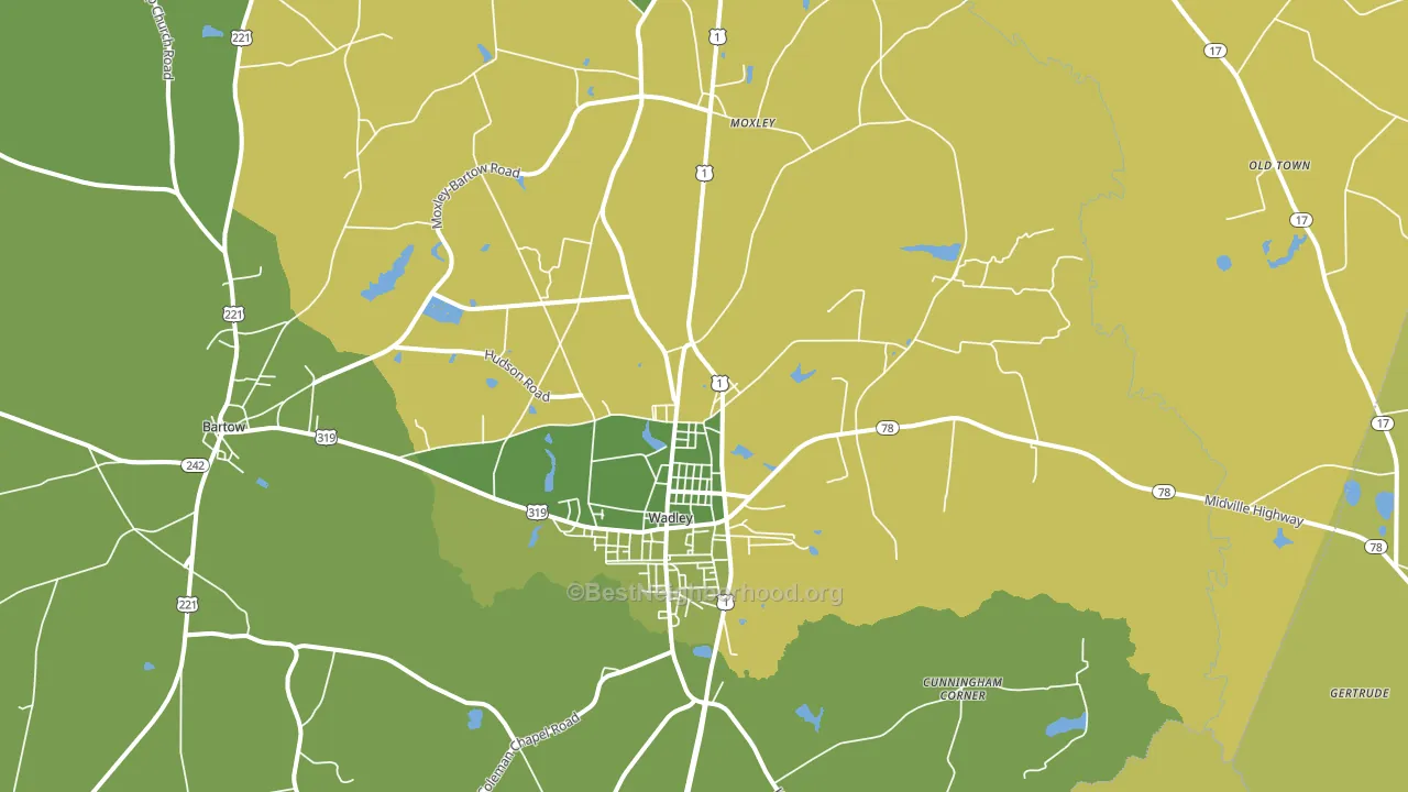 Wadley, GA block-group voter-turnout map