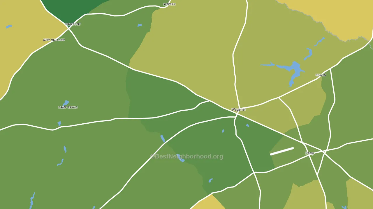Wagener, SC block-group voter-turnout map