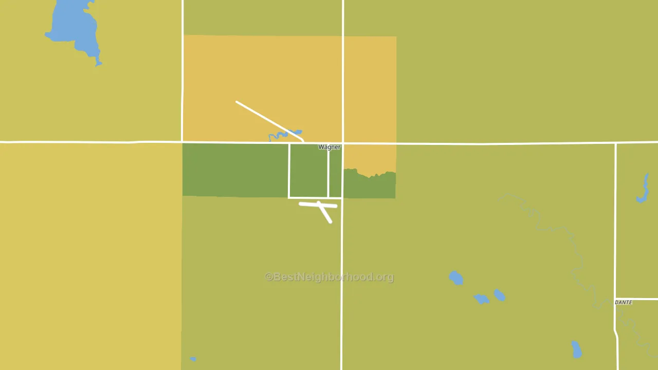 Wagner, SD block-group voter-turnout map