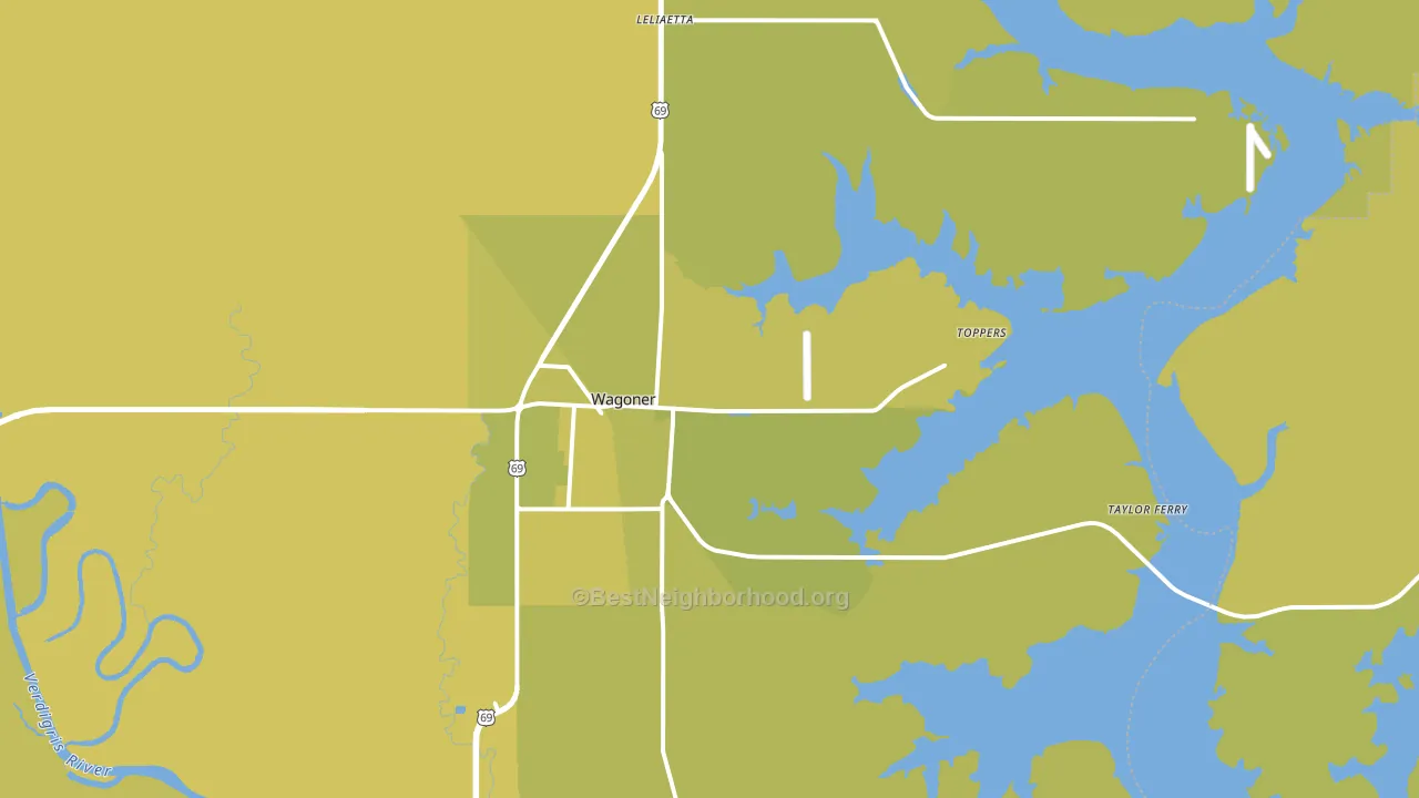 Wagoner, OK block-group voter-turnout map
